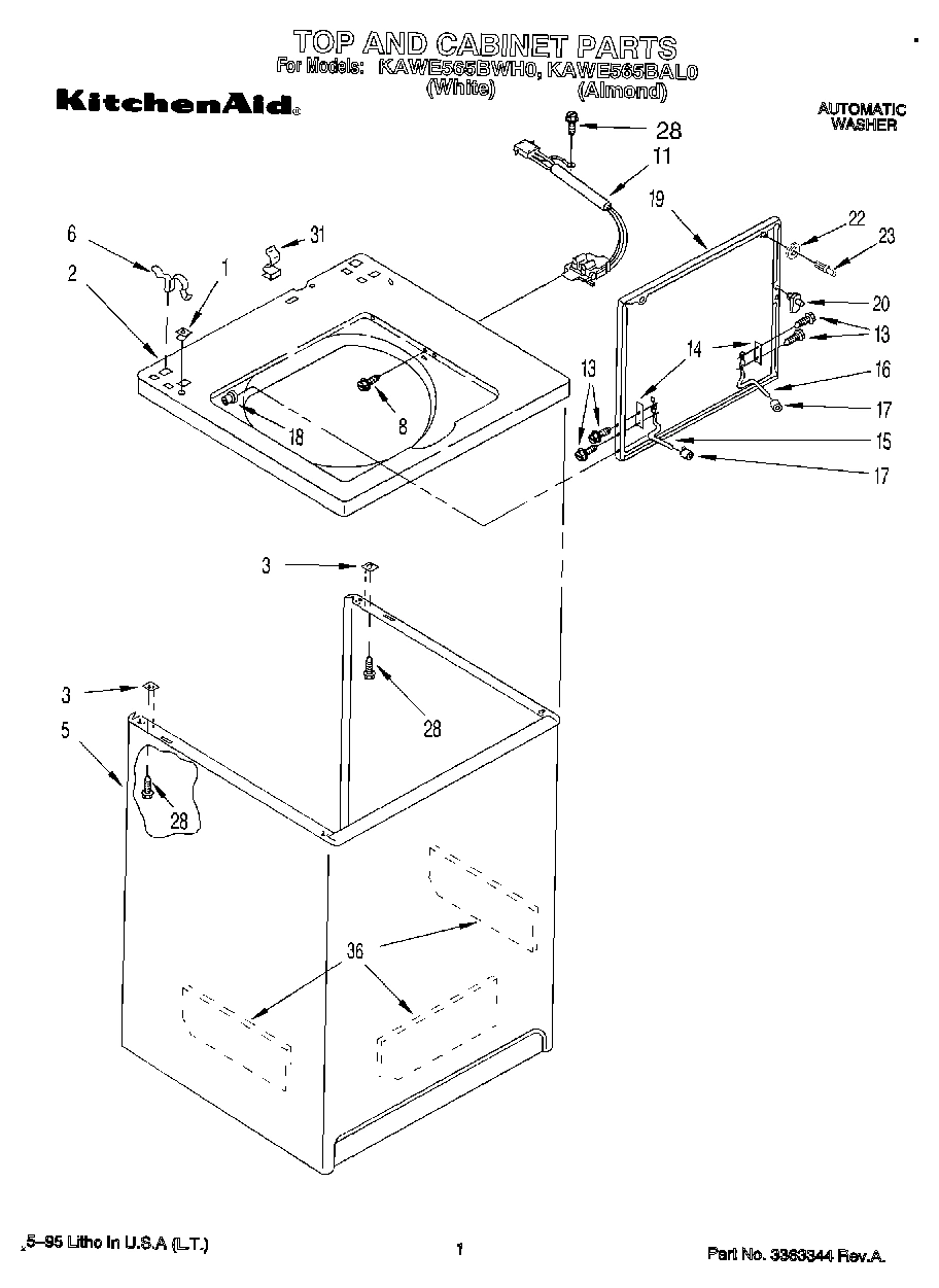 01 - TOP AND CABINET, LIT/OPTIONAL