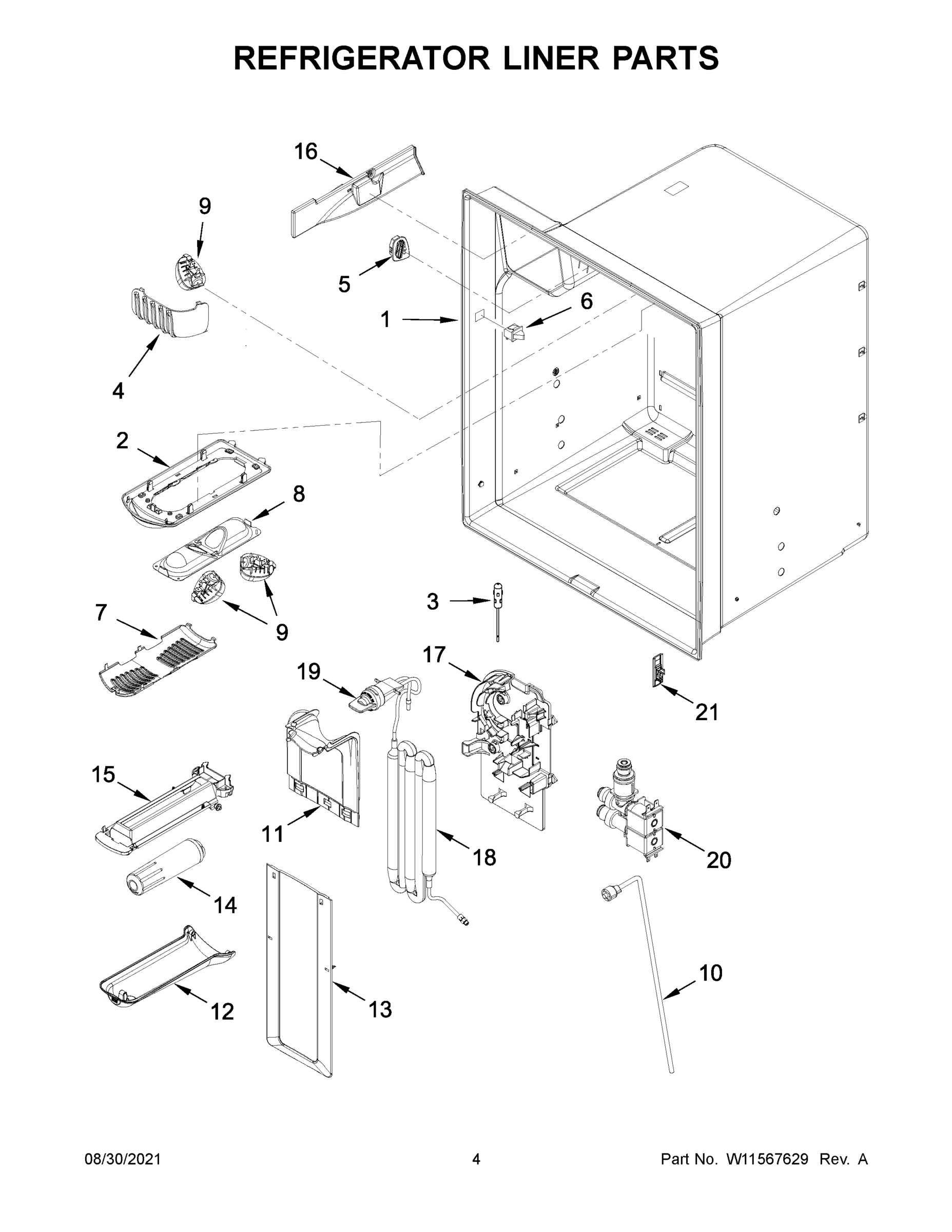 03 - REFRIGERATOR LINER PARTS
