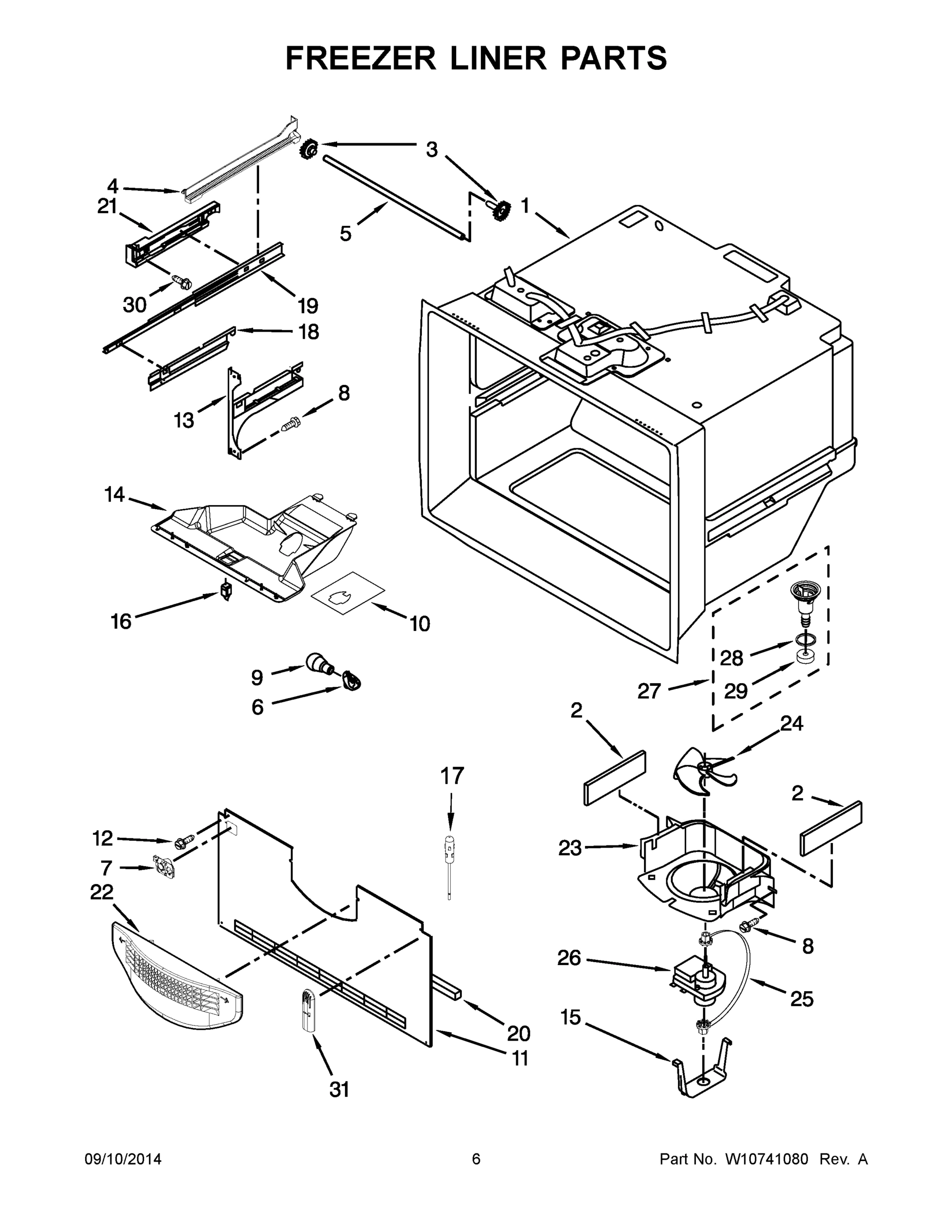 04 - FREEZER LINER PARTS