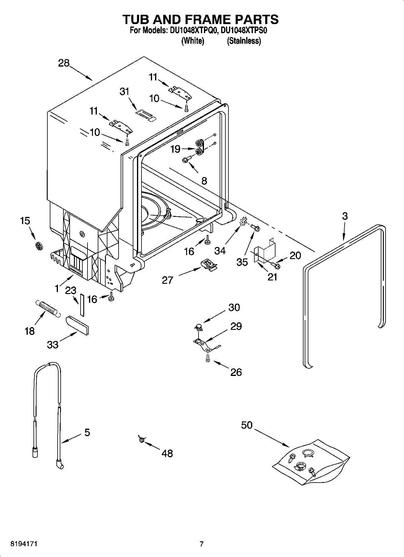 07 - TUB AND FRAME PARTS