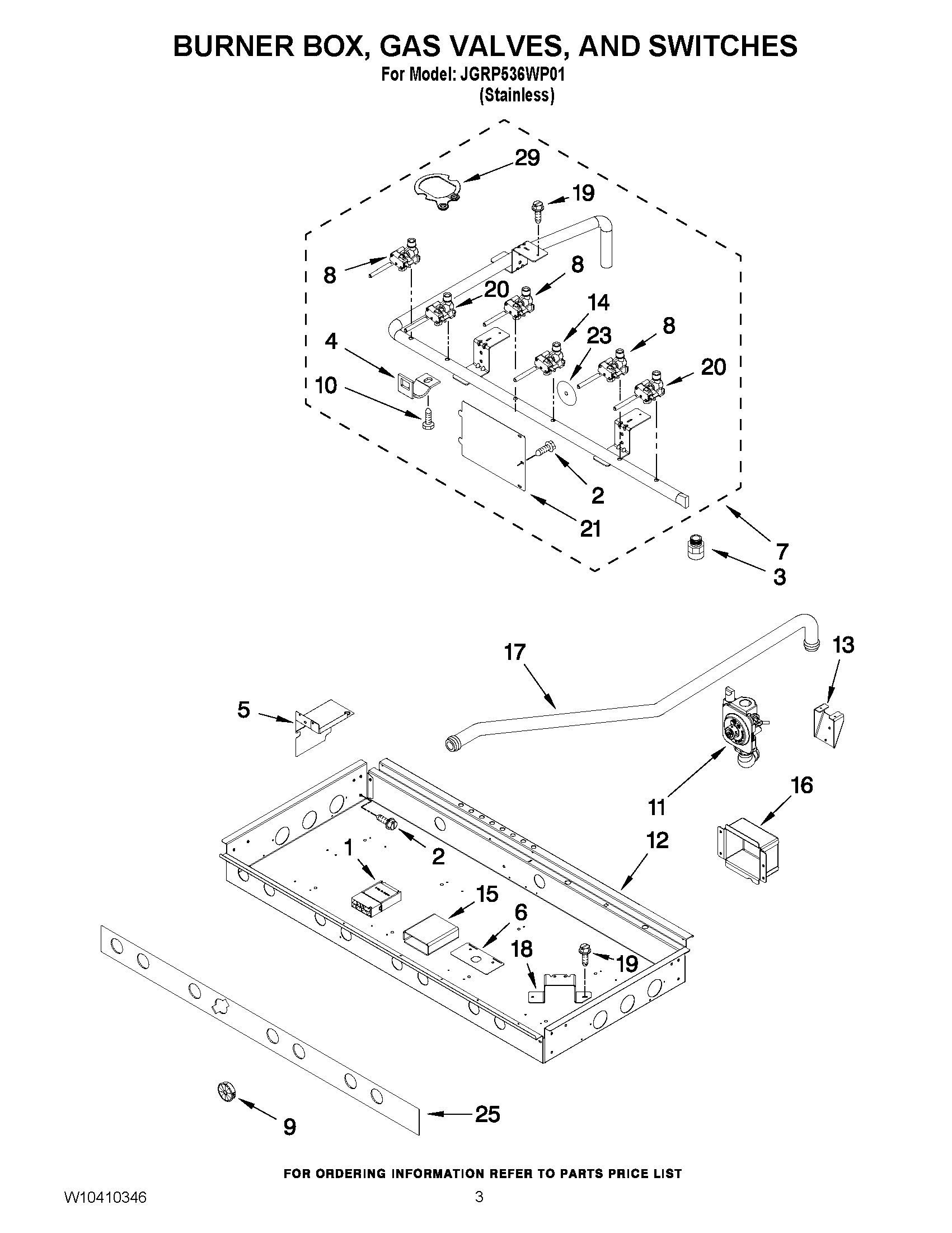 02 - BURNER BOX, GAS VALVES, AND SWITCHES