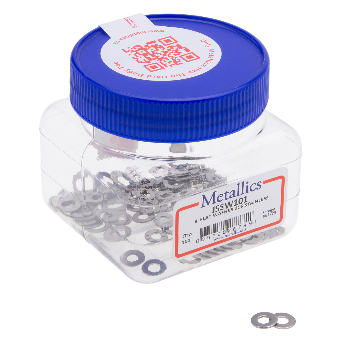 thumbnail image 2 of Albany County Fasteners 1/2" Stainless Steel Flat Washers - 18-8 (100 Pack) 2 of 3