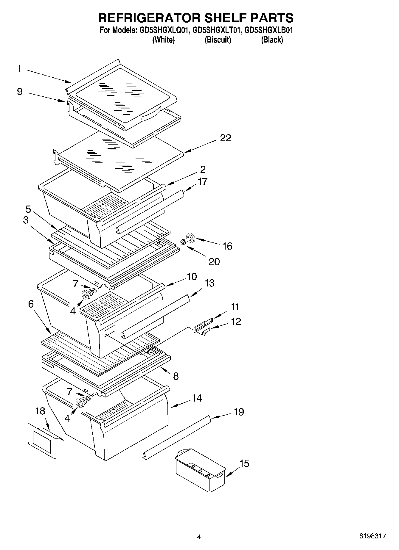 03 - REFRIGERATOR SHELF PARTS