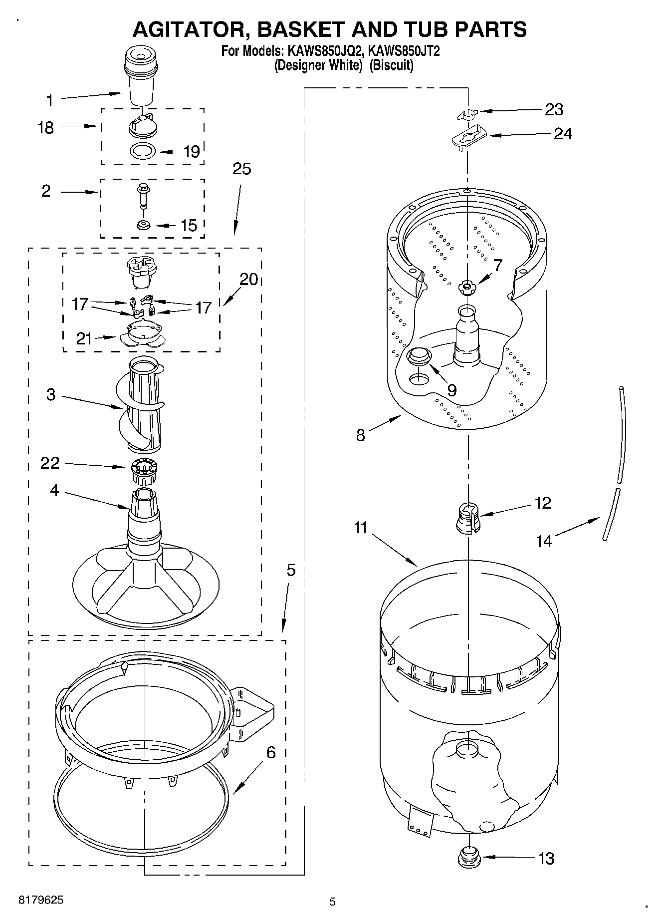 03 - AGITATOR, BASKET AND TUB