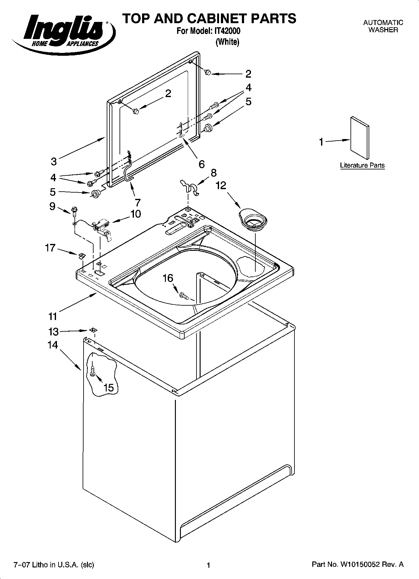 01 - TOP AND CABINET PARTS