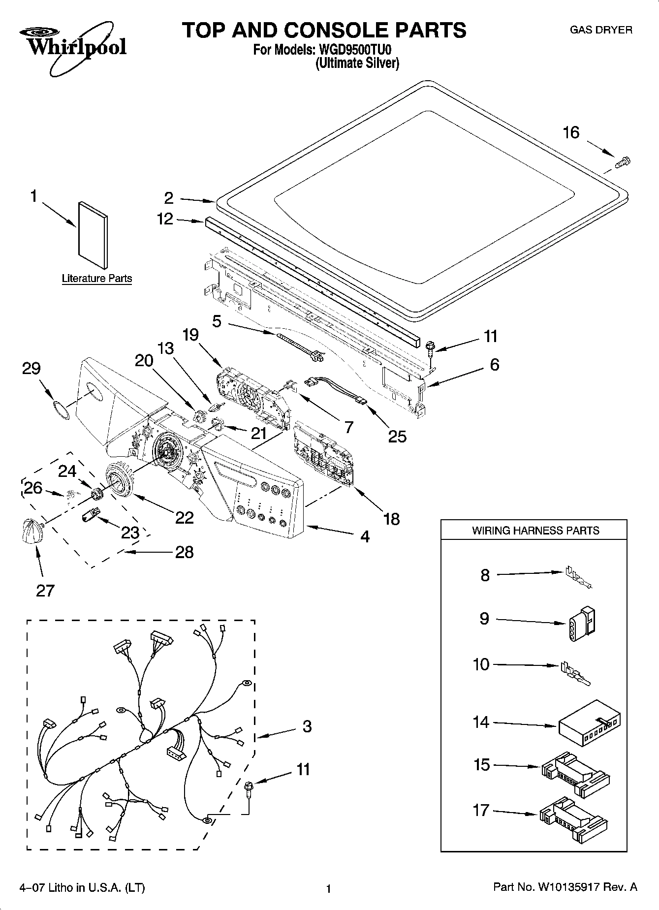 01 - TOP AND CONSOLE PARTS