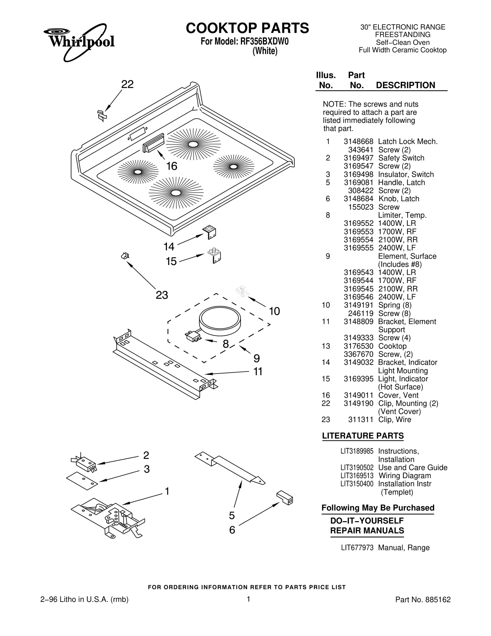 COOKTOP PARTS
