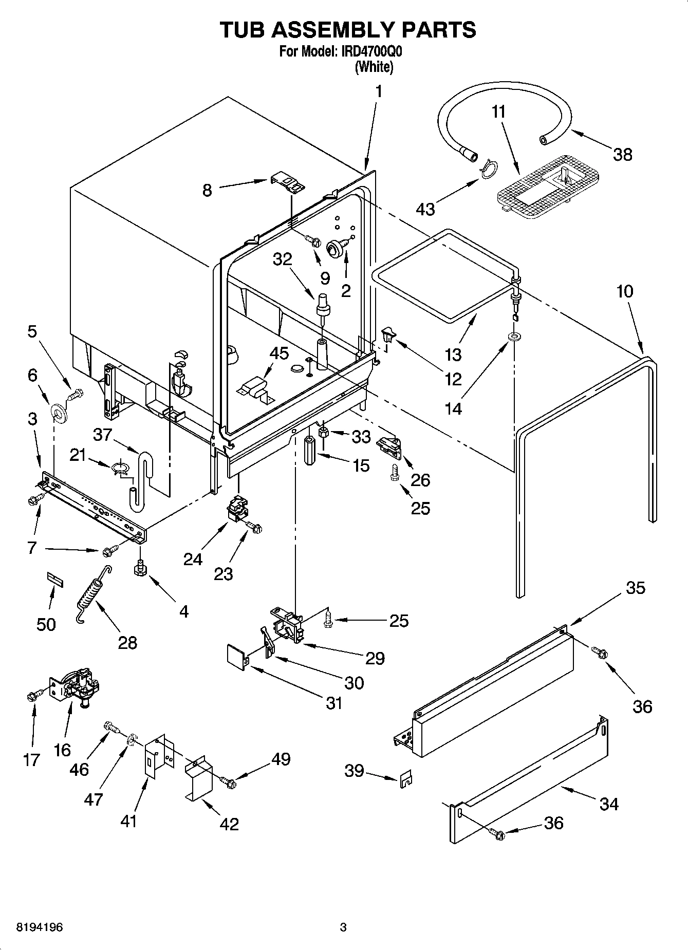 03 - TUB ASSEMBLY PARTS