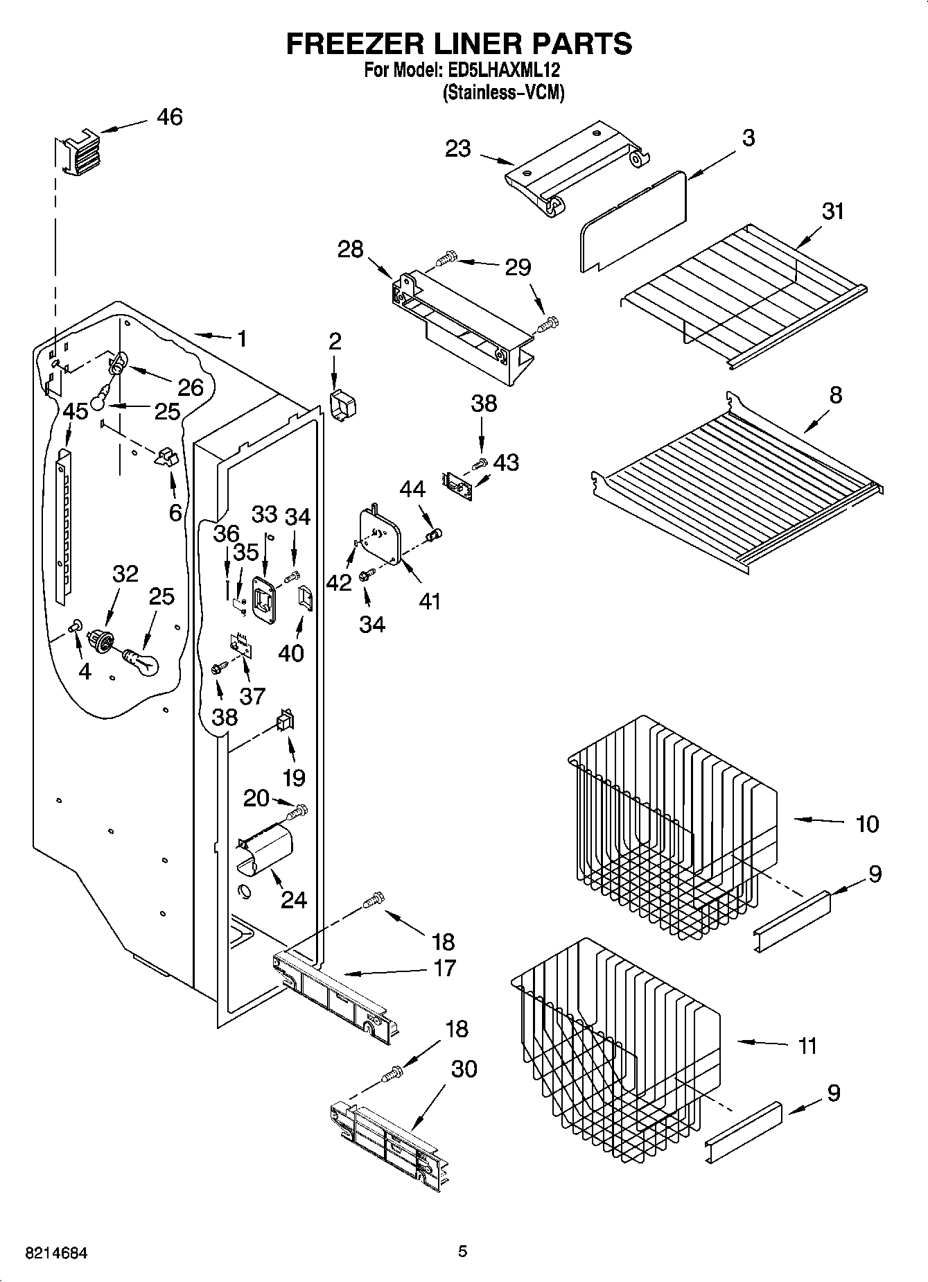 04 - FREEZER LINER PARTS