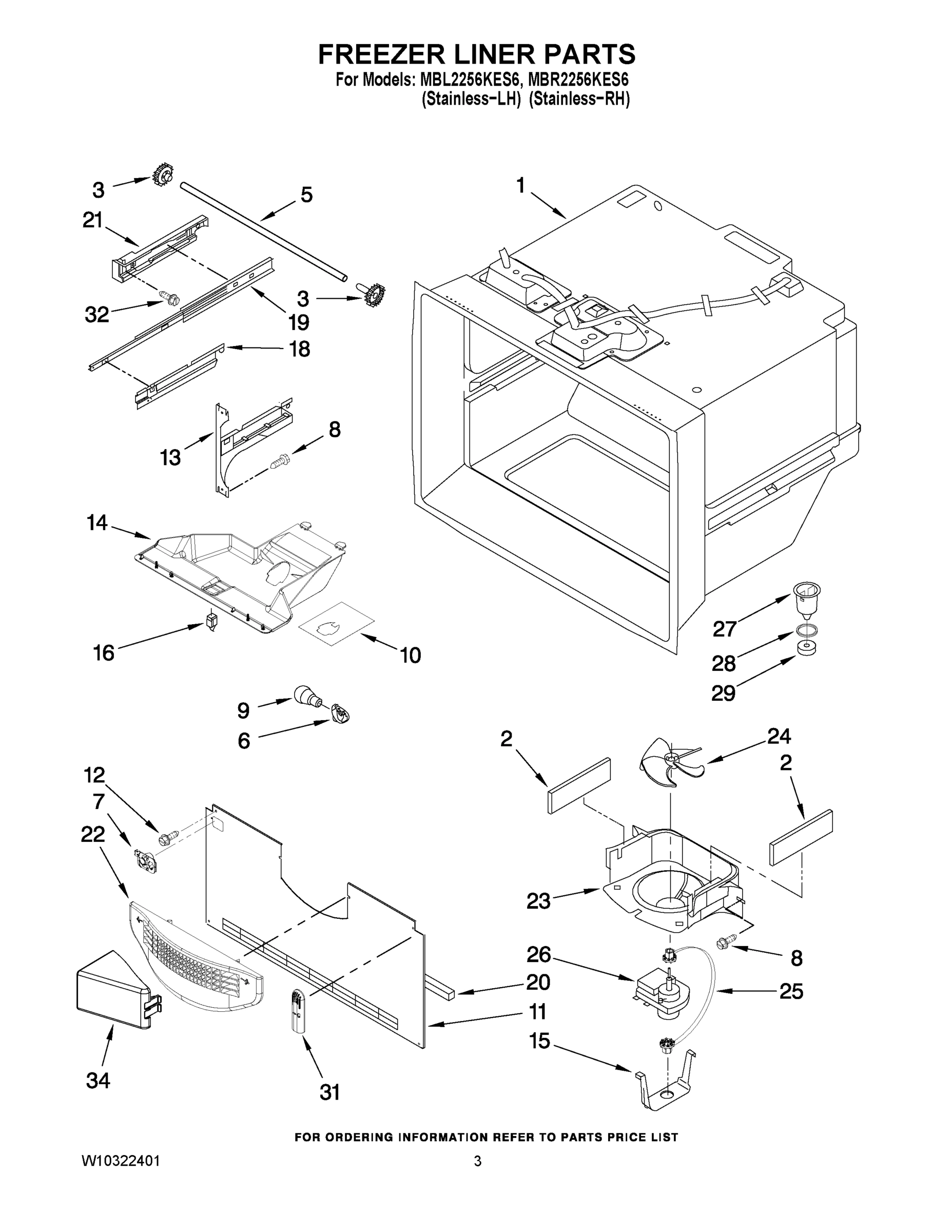 02 - FREEZER LINER PARTS