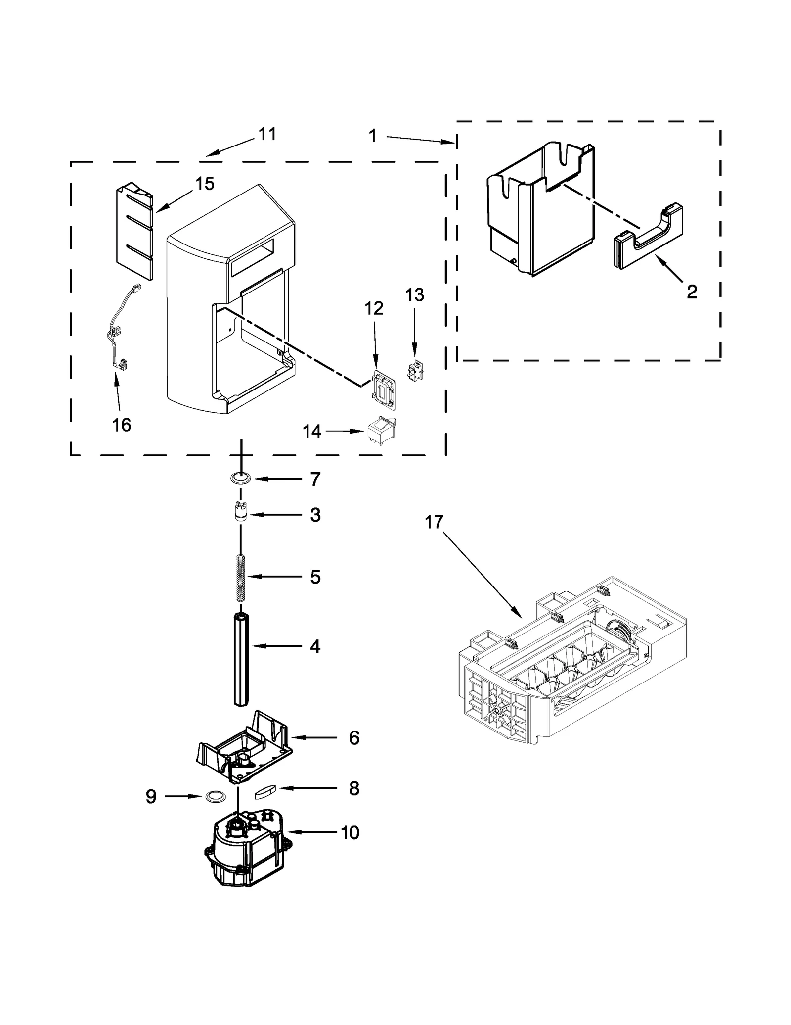 MOTOR AND ICEMAKER PARTS