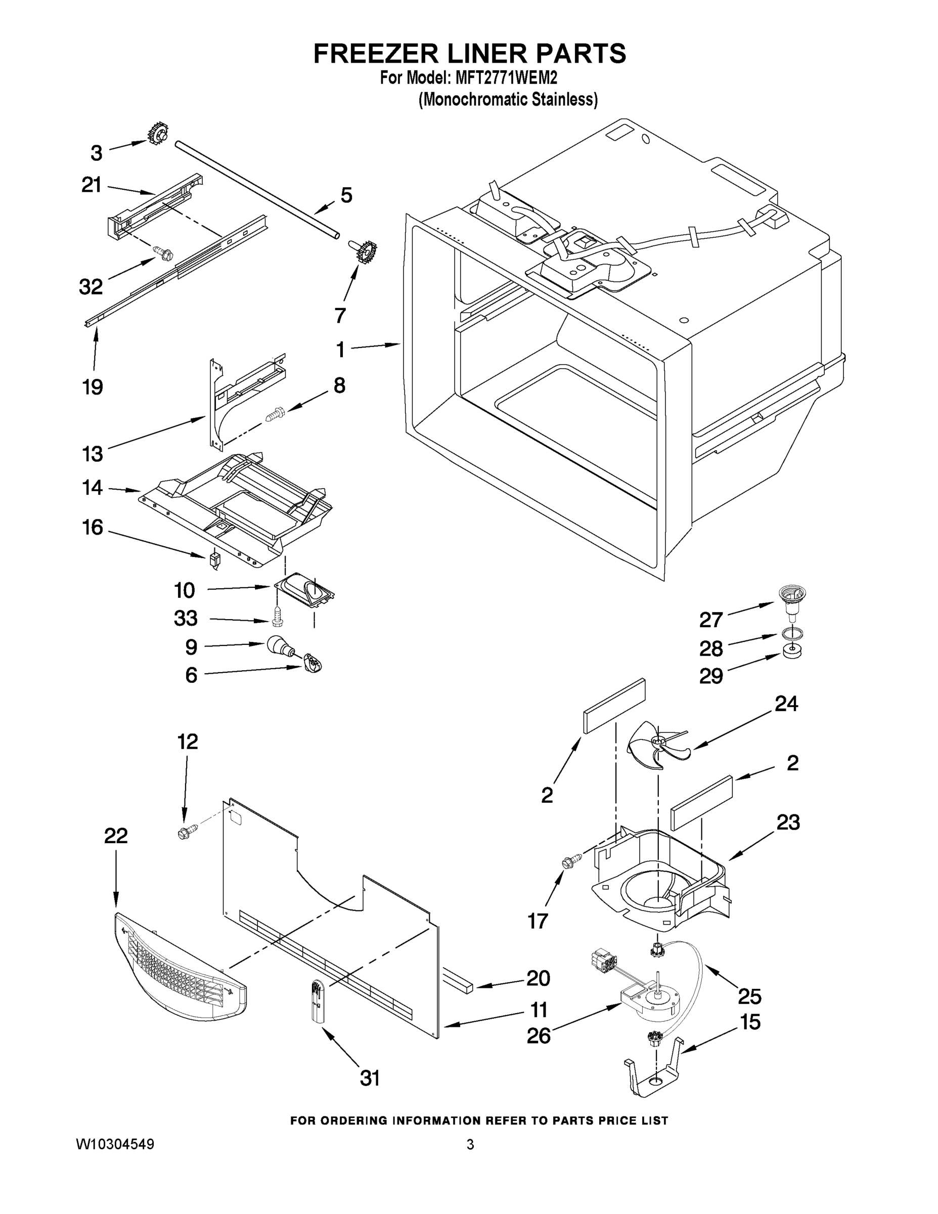 02 - FREEZER LINER PARTS