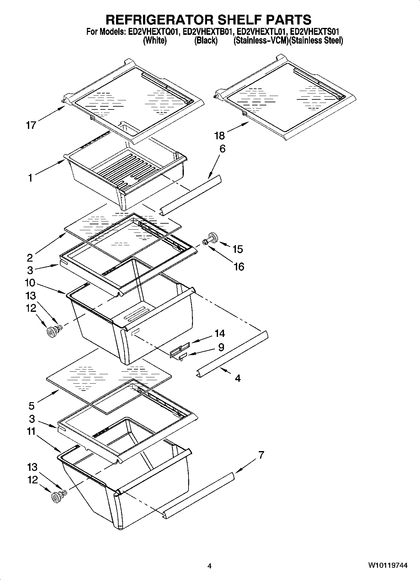 03 - REFRIGERATOR SHELF PARTS