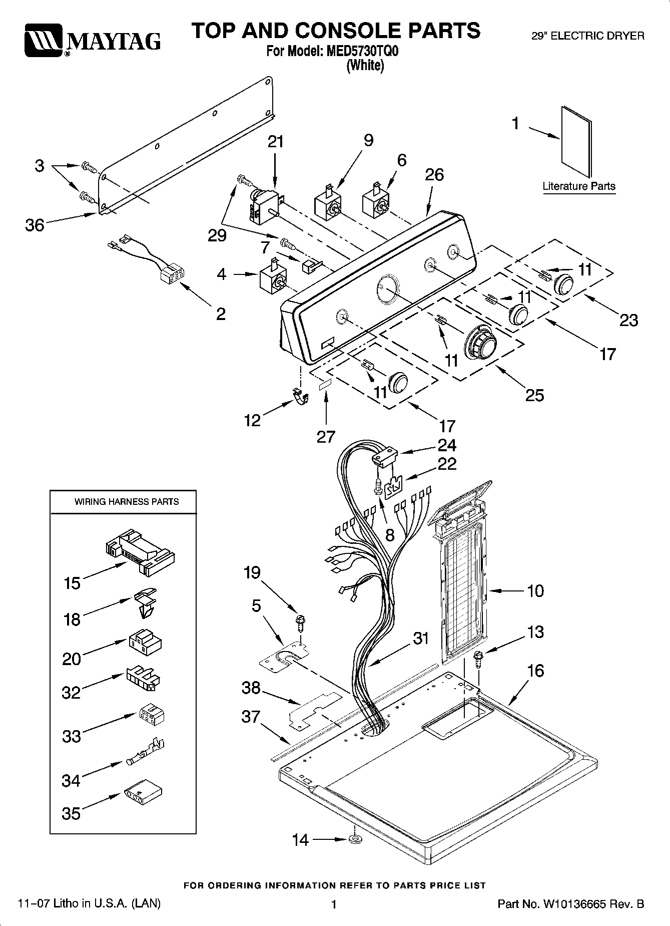 01 - TOP AND CONSOLE PARTS