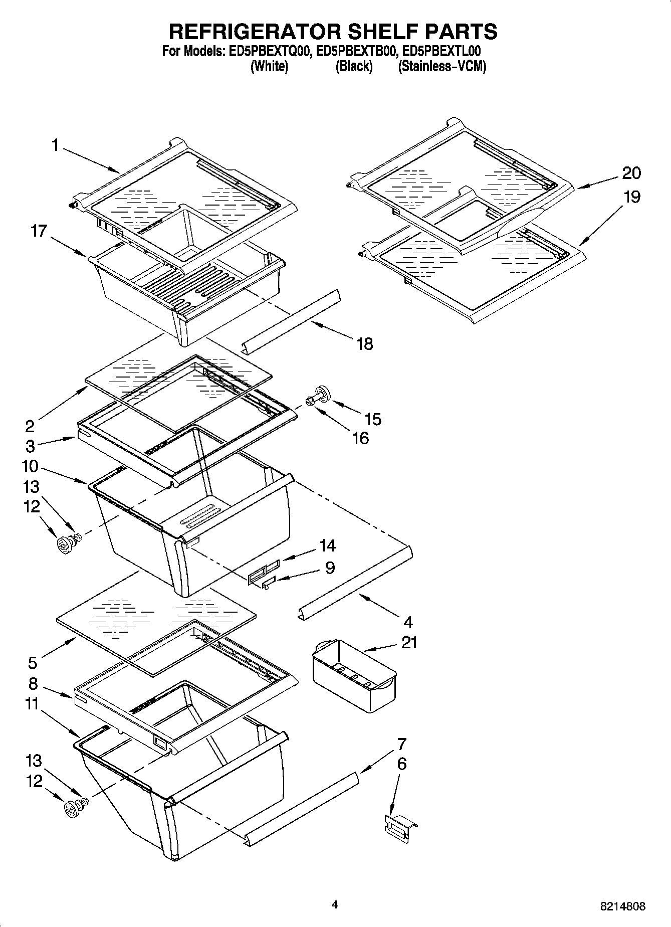 03 - REFRIGERATOR SHELF PARTS