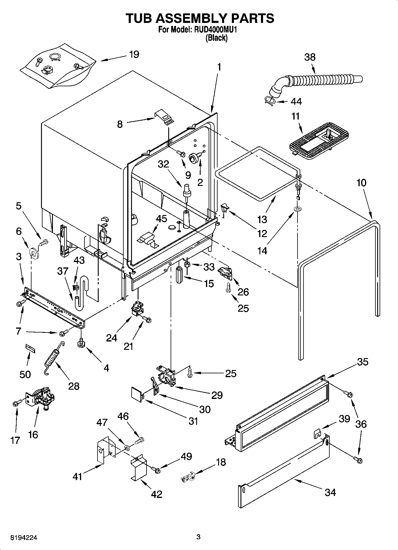 03 - TUB ASSEMBLY PARTS