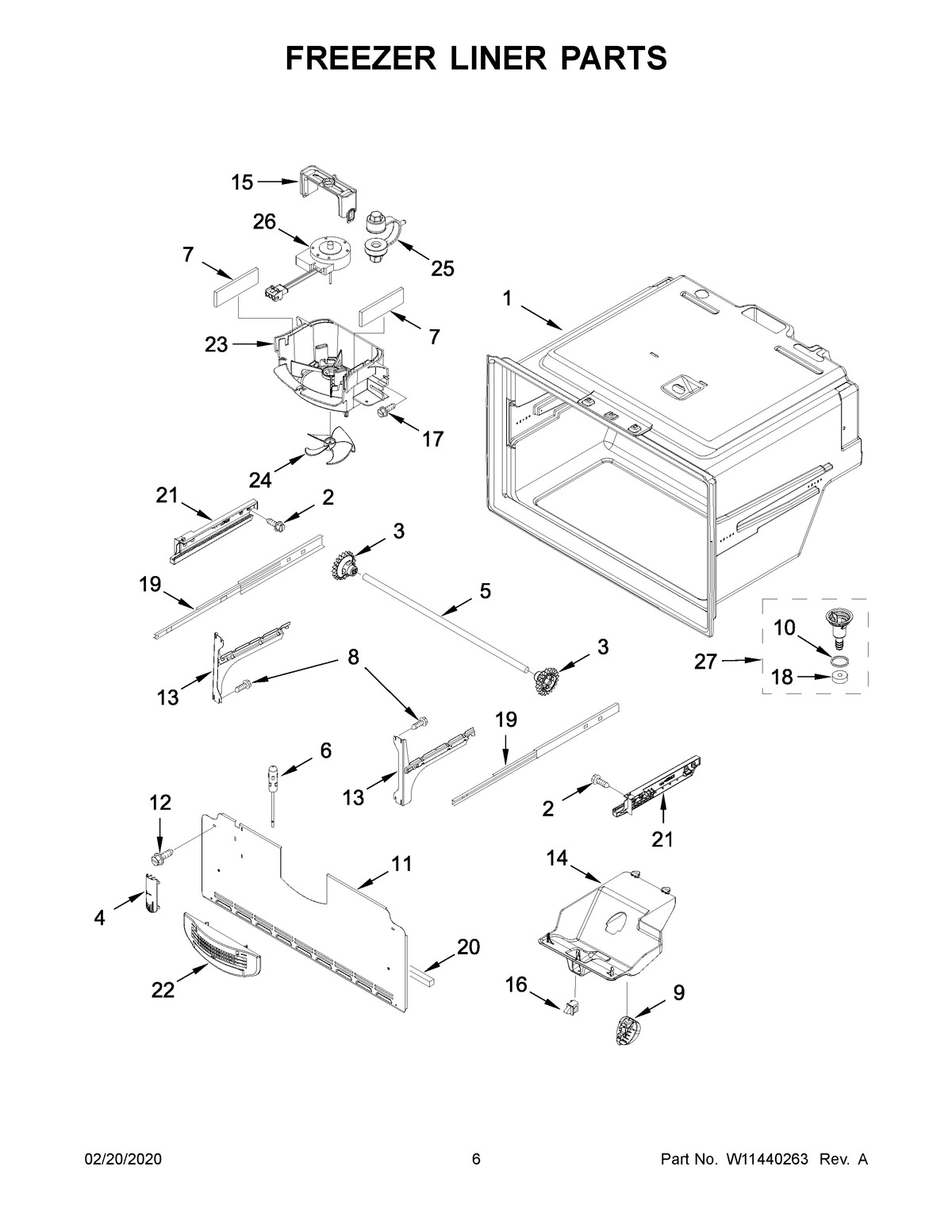 04 - FREEZER LINER PARTS