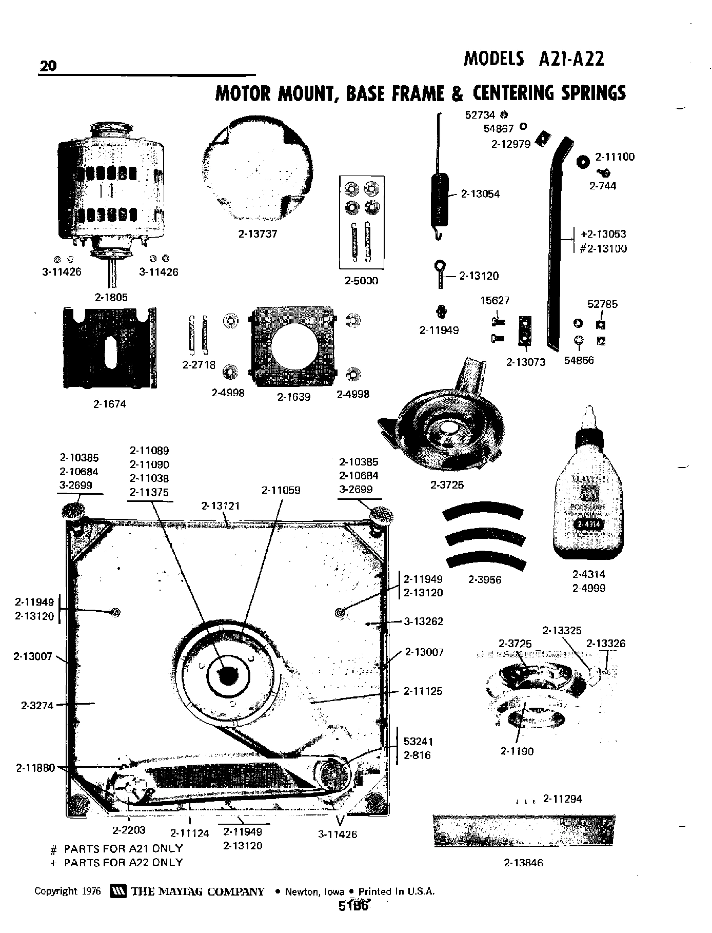 07 - MOTOR MOUNT, BASE FRAME & CENTERING SPRS