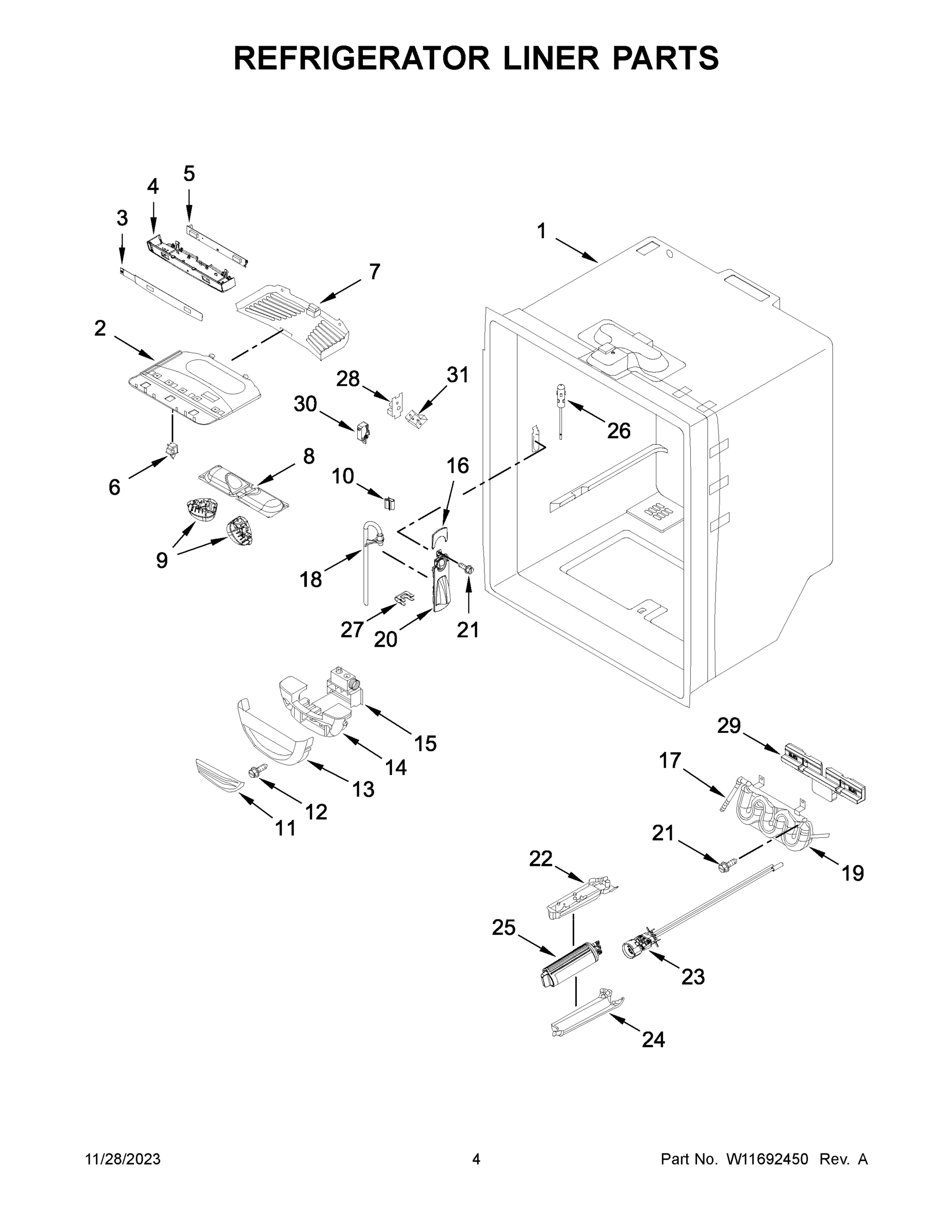 03 - REFRIGERATOR LINER PARTS