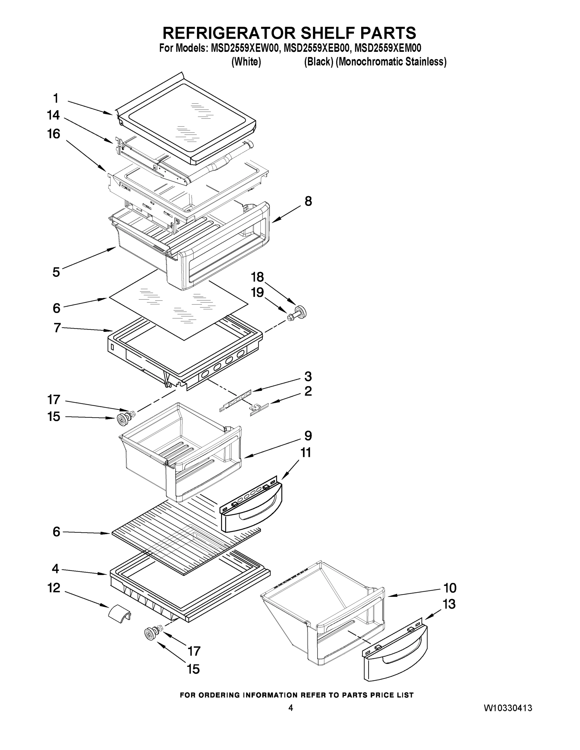 03 - REFRIGERATOR SHELF PARTS
