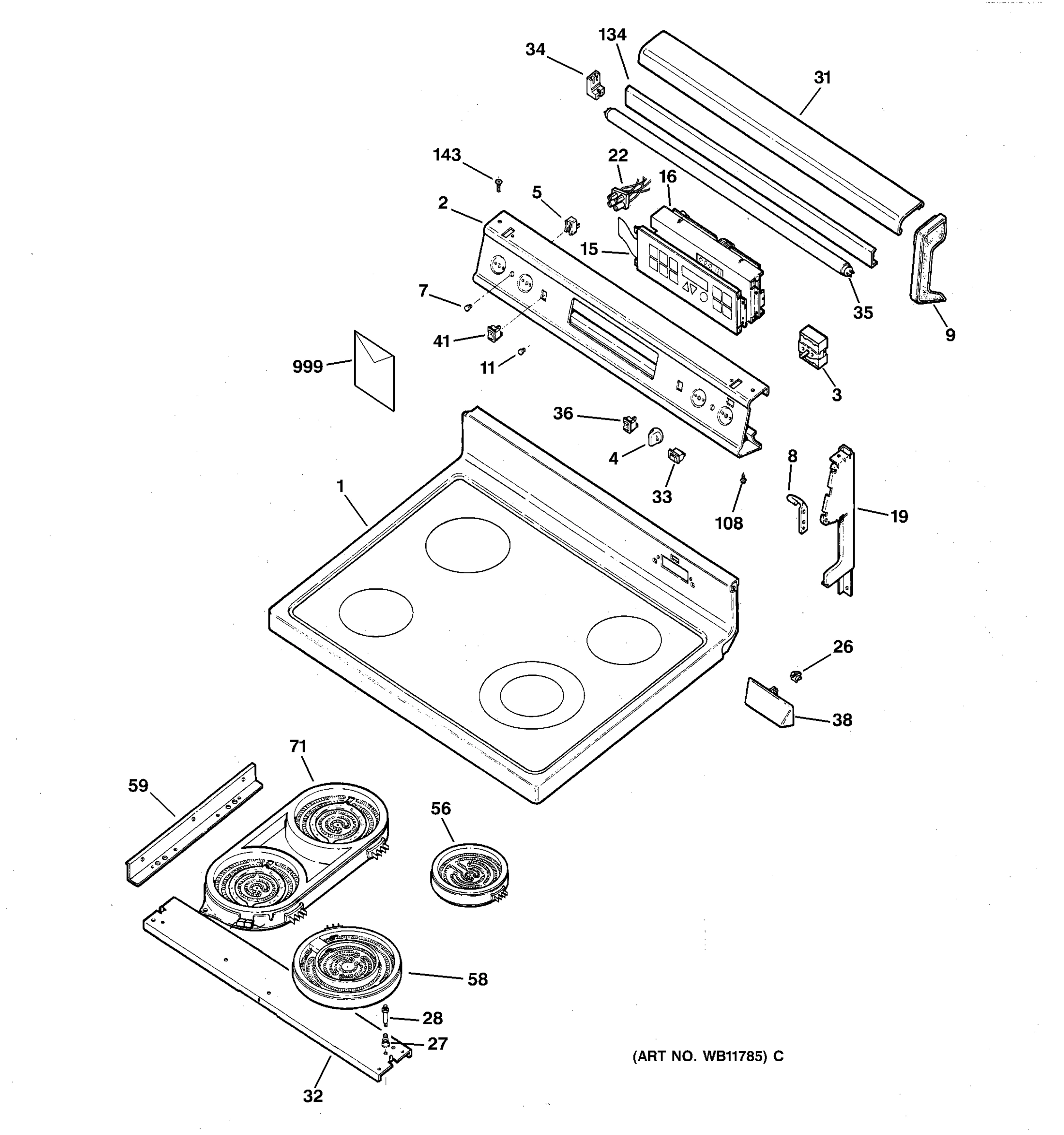 CONTROL PANEL & COOKTOP