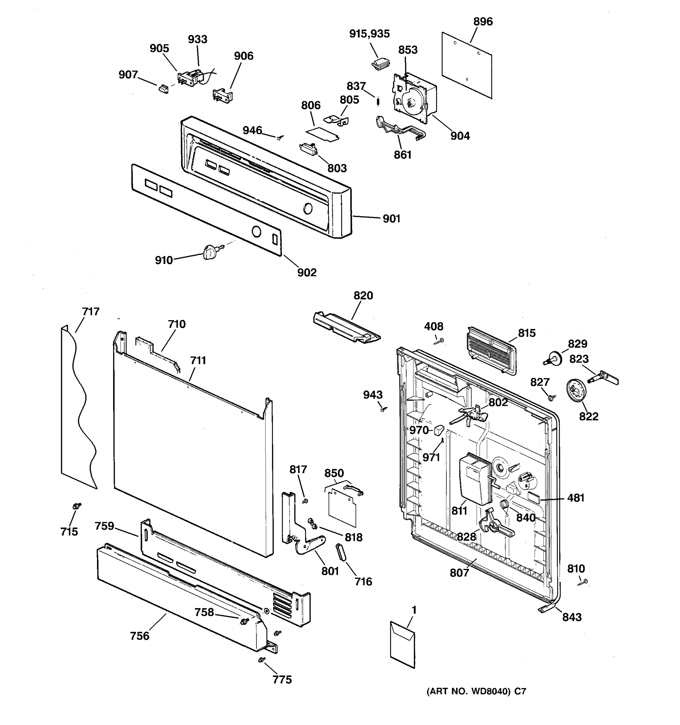 ESCUTCHEON & DOOR ASSEMBLY
