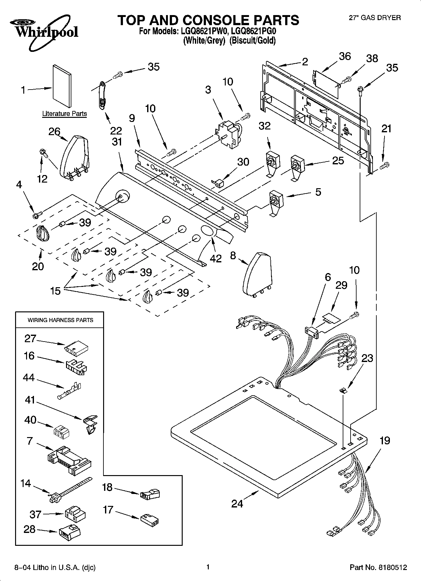 01 - TOP AND CONSOLE PARTS