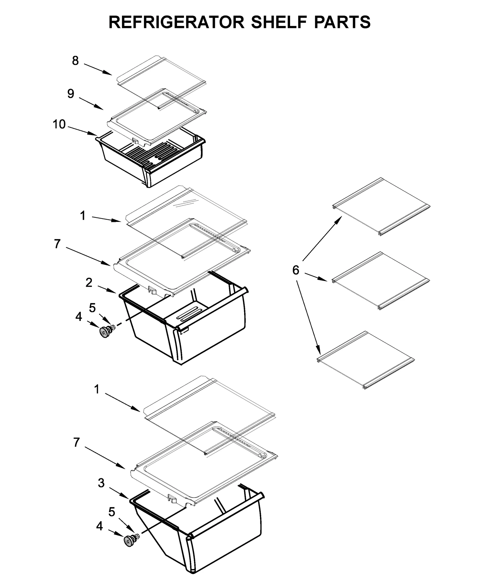 REFRIGERATOR SHELF PARTS