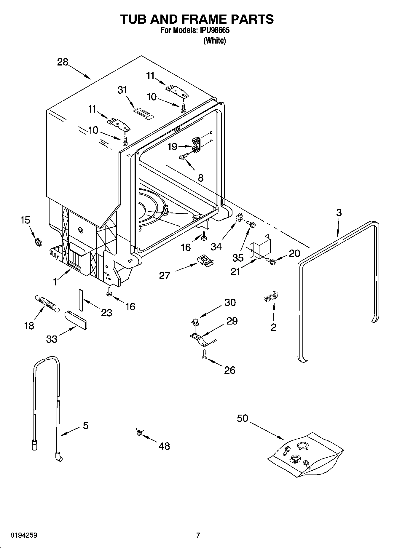 07 - TUB AND FRAME PARTS