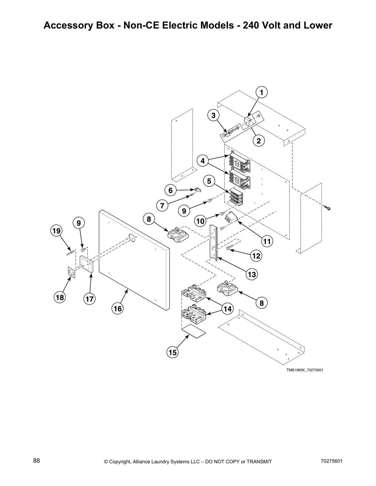 Accessory Box - Non-CE Electric Models - 240 Volt and Lower