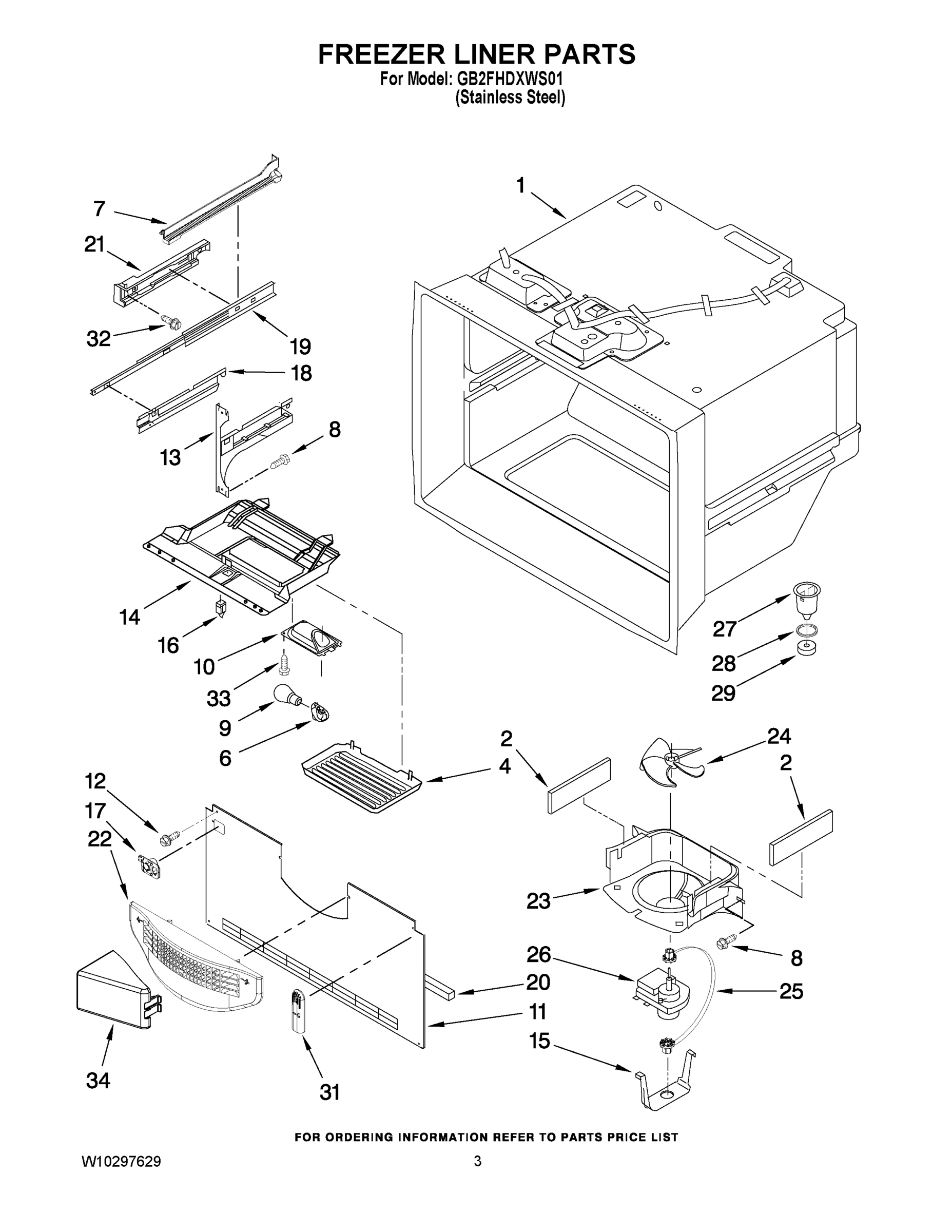 02 - FREEZER LINER PARTS