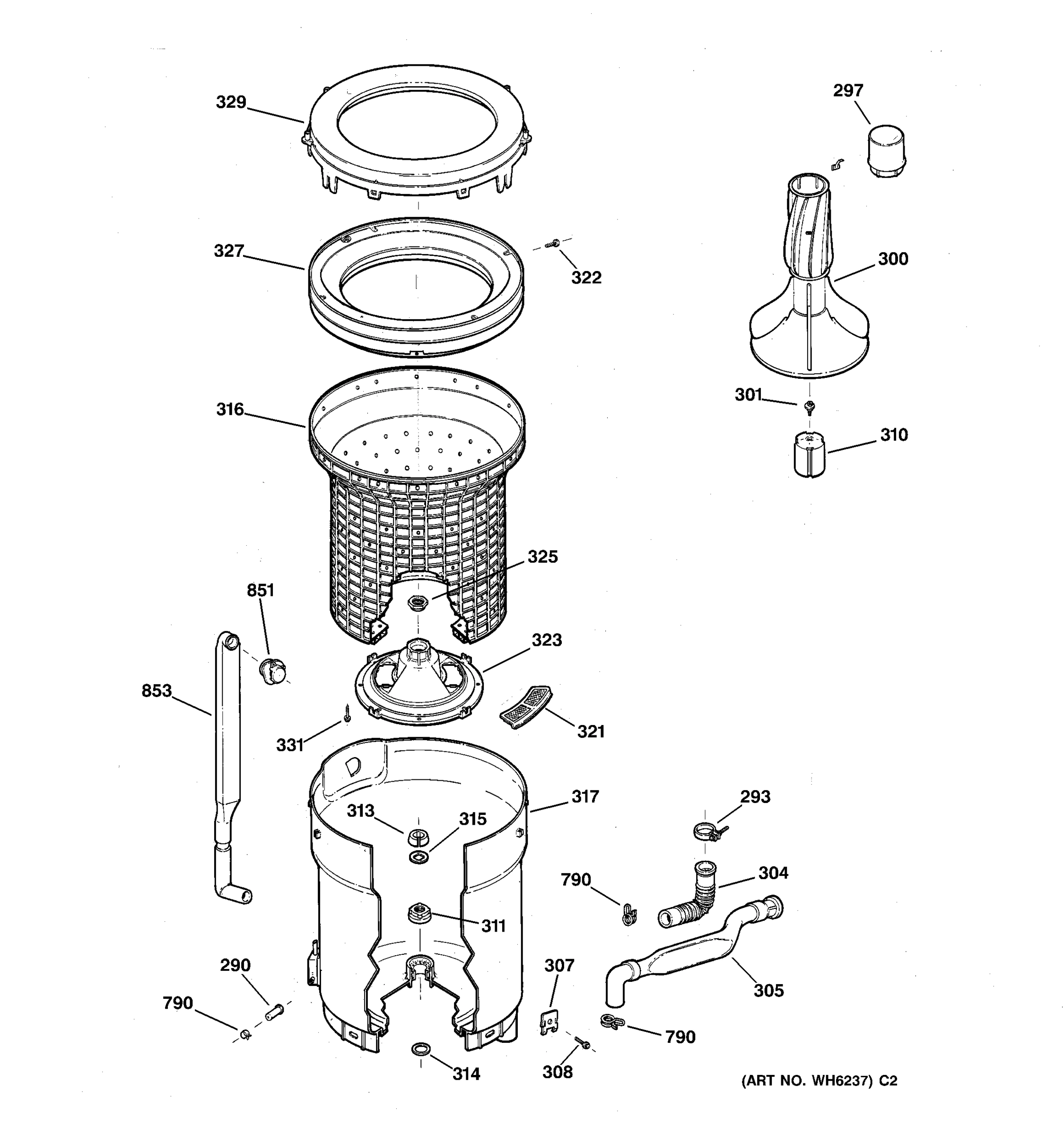 TUB, BASKET & AGITATOR