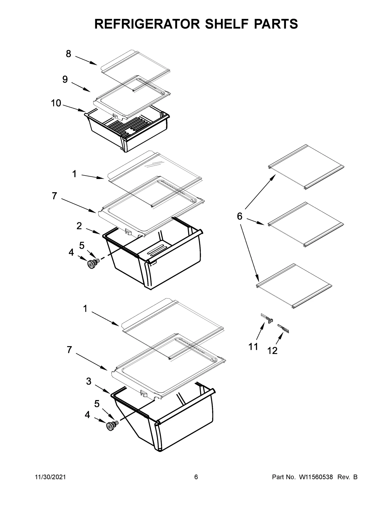 REFRIGERATOR SHELF PARTS