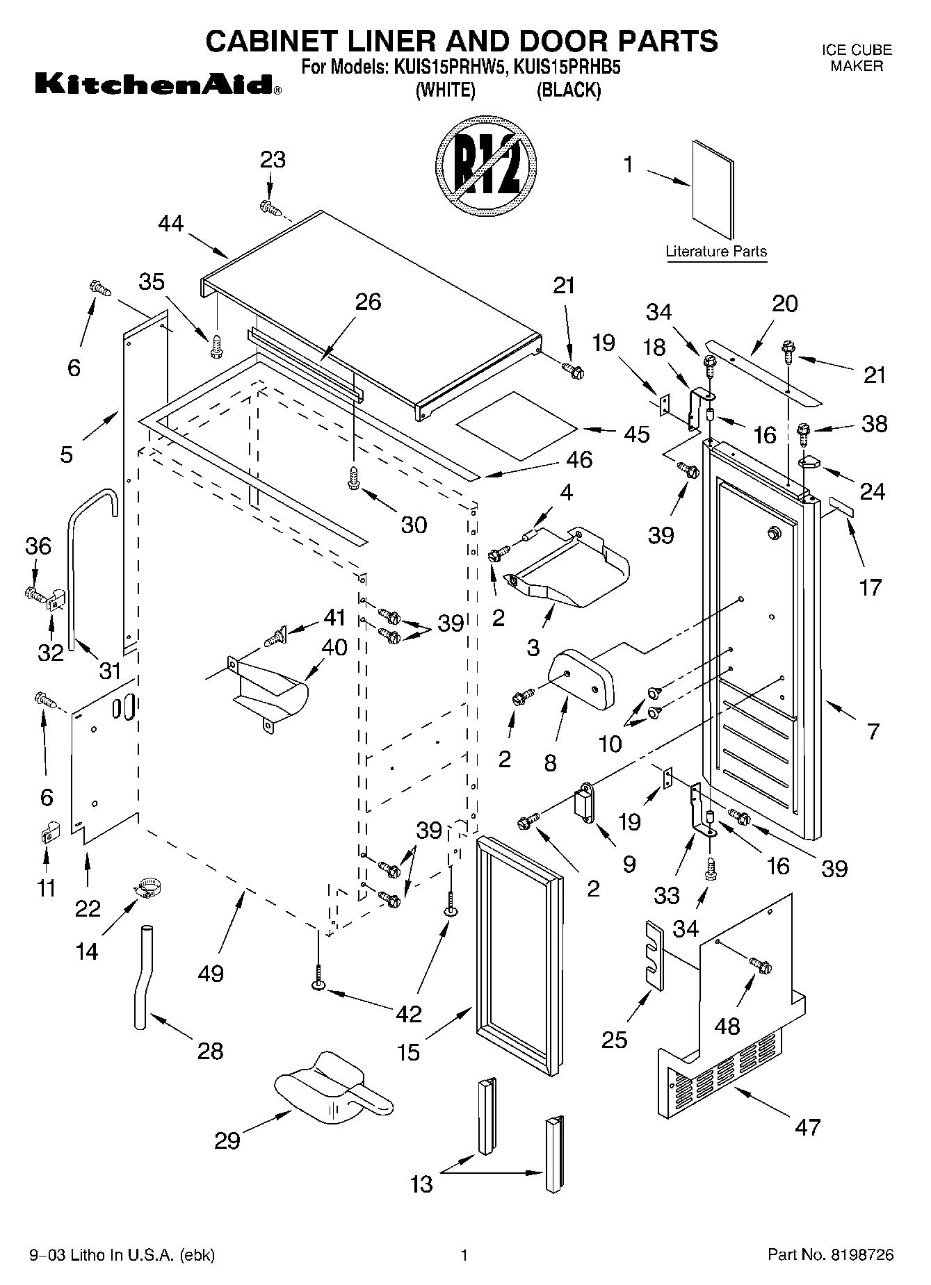01 - CABINET LINER AND DOOR PARTS