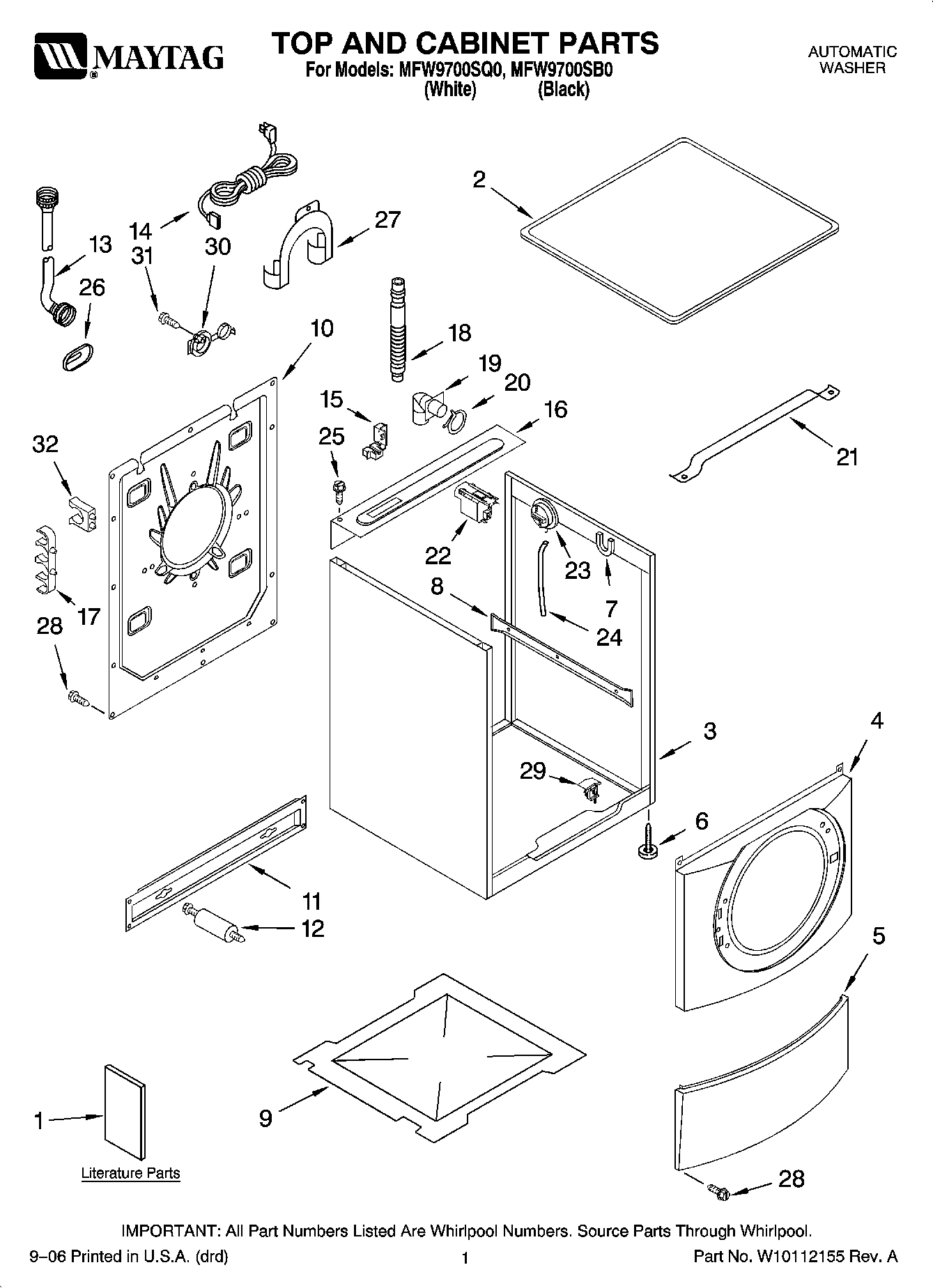 01 - TOP AND CABINET PARTS