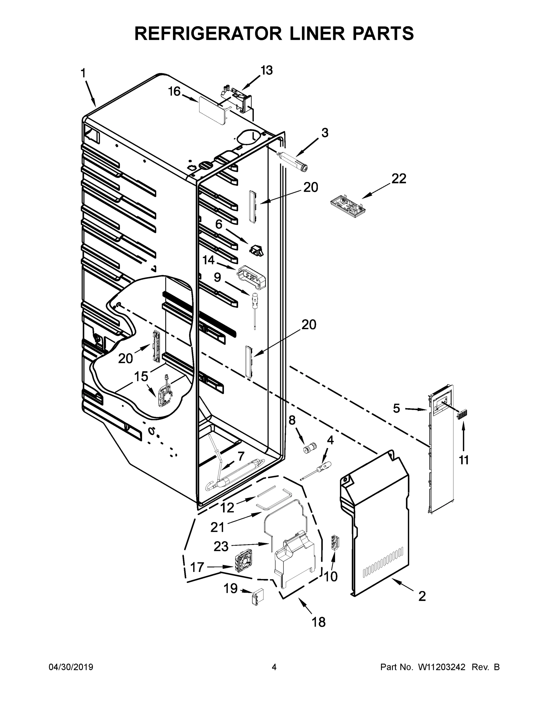 03 - REFRIGERATOR LINER PARTS