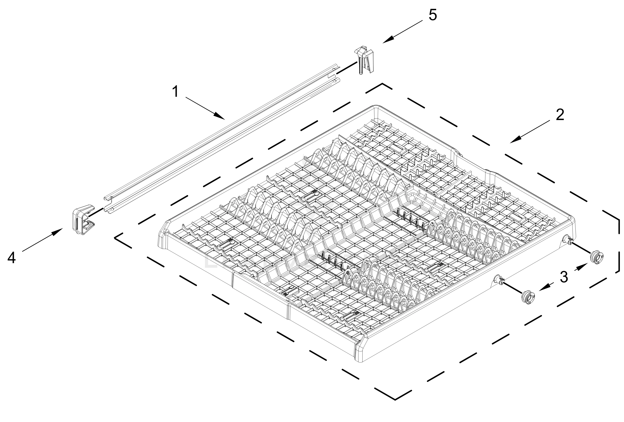 THIRD LEVEL RACK AND TRACK PARTS