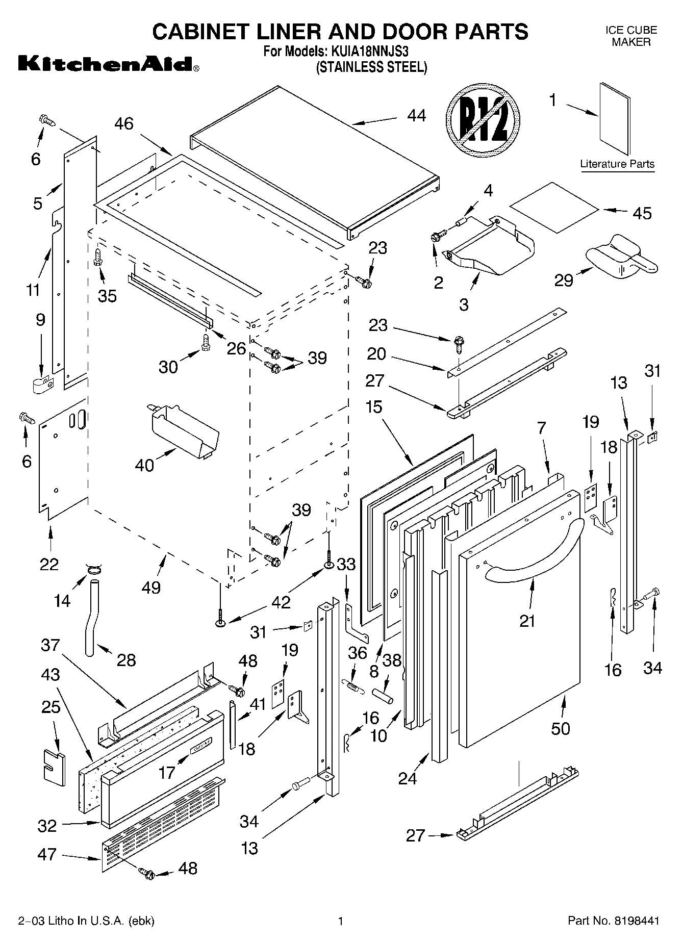 01 - CABINET LINER AND DOOR PARTS