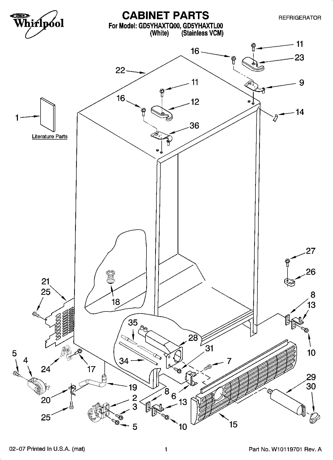 01 - CABINET PARTS