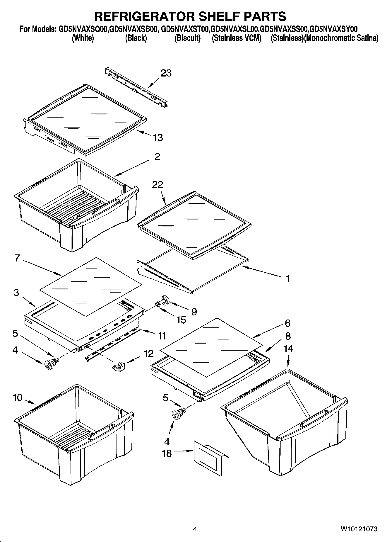 03 - REFRIGERATOR SHELF PARTS