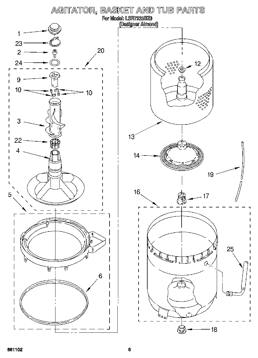 04 - AGITATOR, BASKET AND TUB