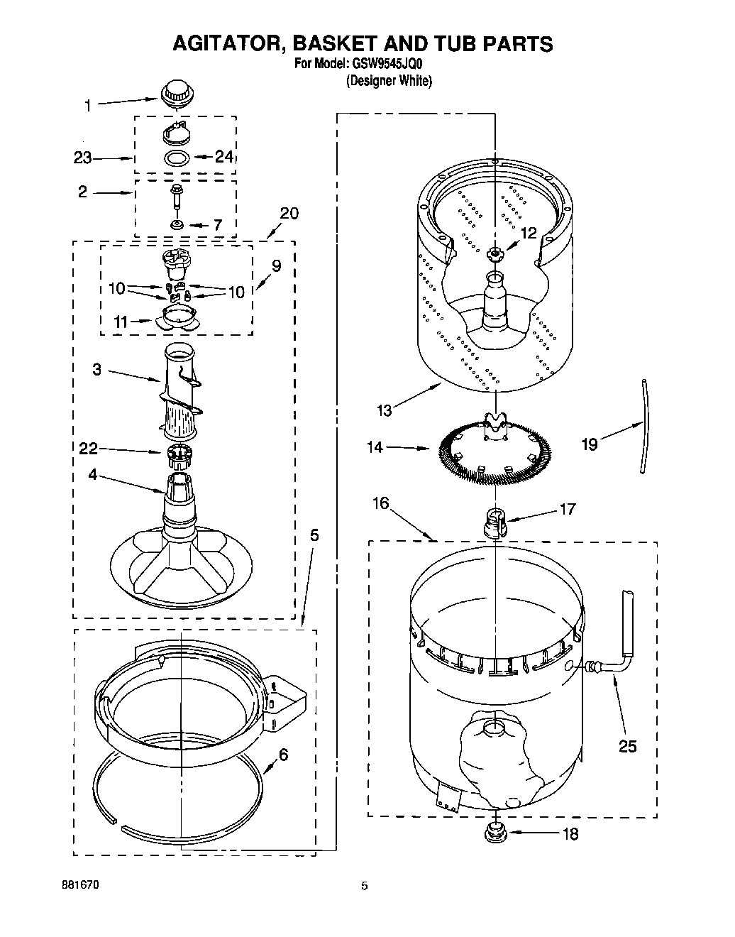 03 - AGITATOR, BASKET AND TUB