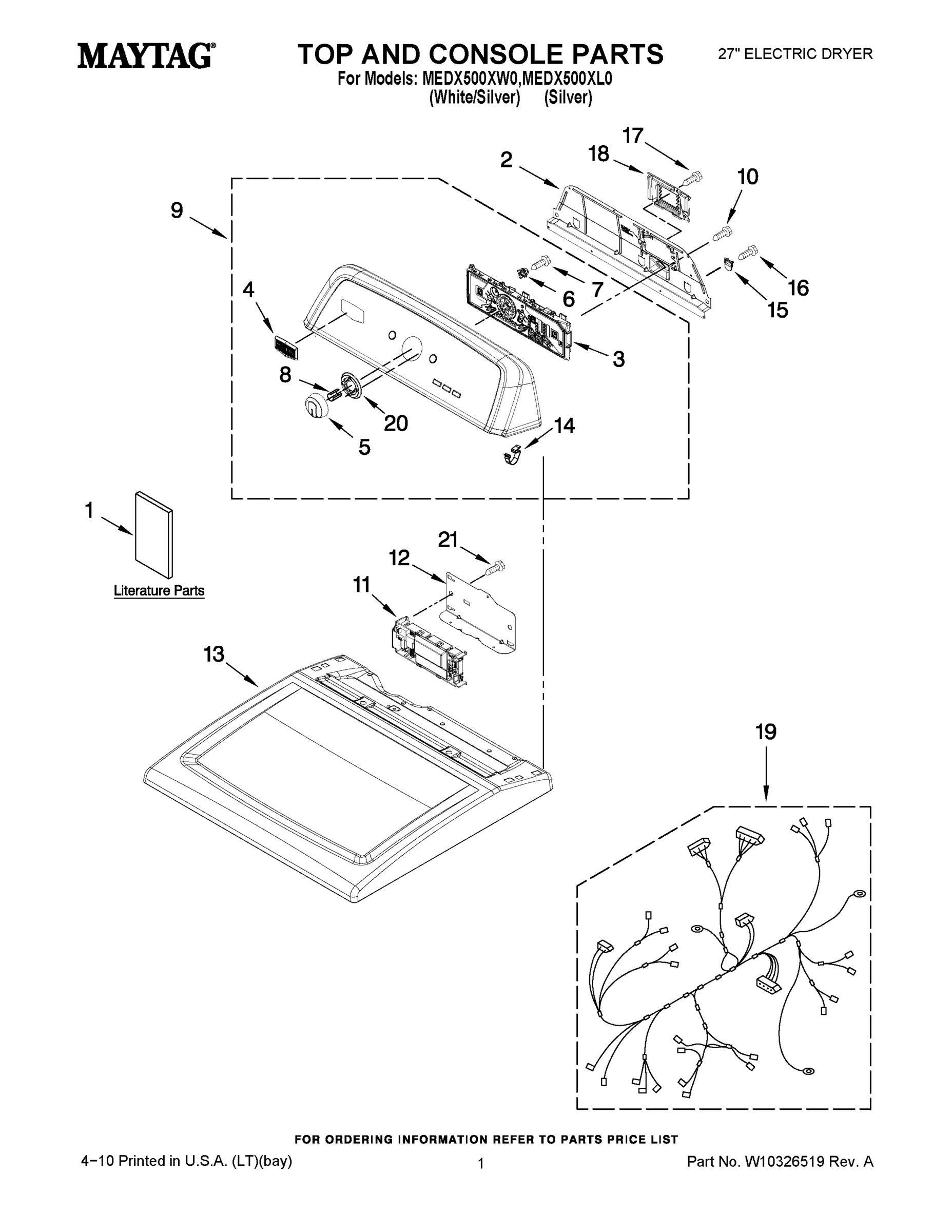 01 - TOP AND CONSOLE PARTS