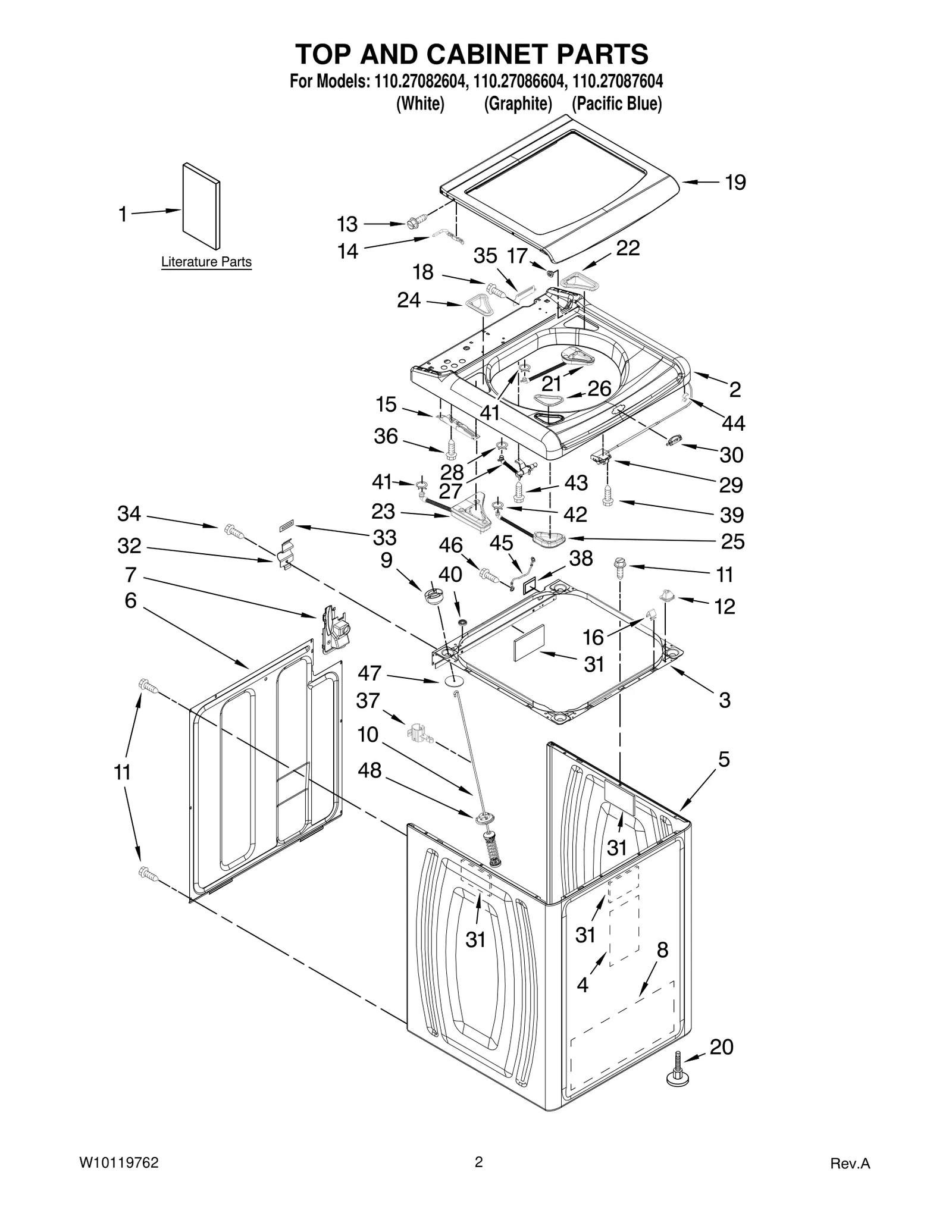 TOP AND CABINET PARTS