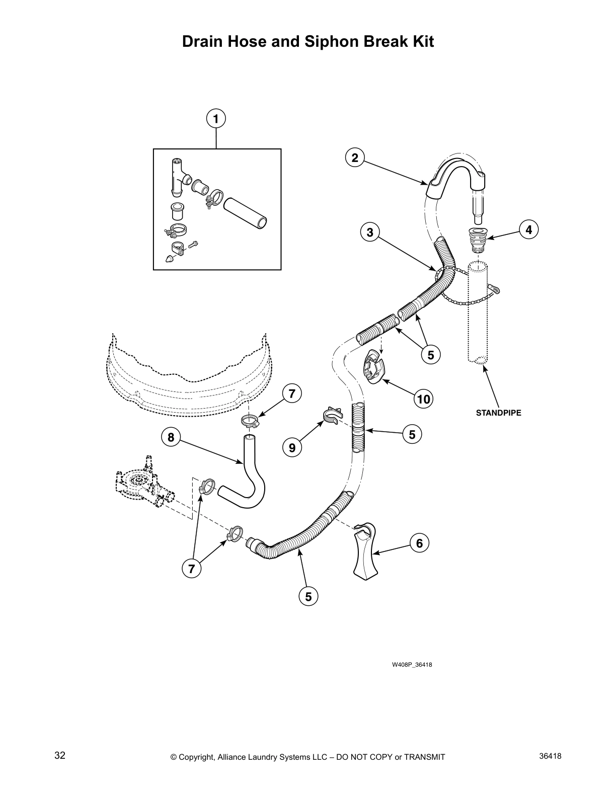 Drain Hose and Siphon Break Kit
