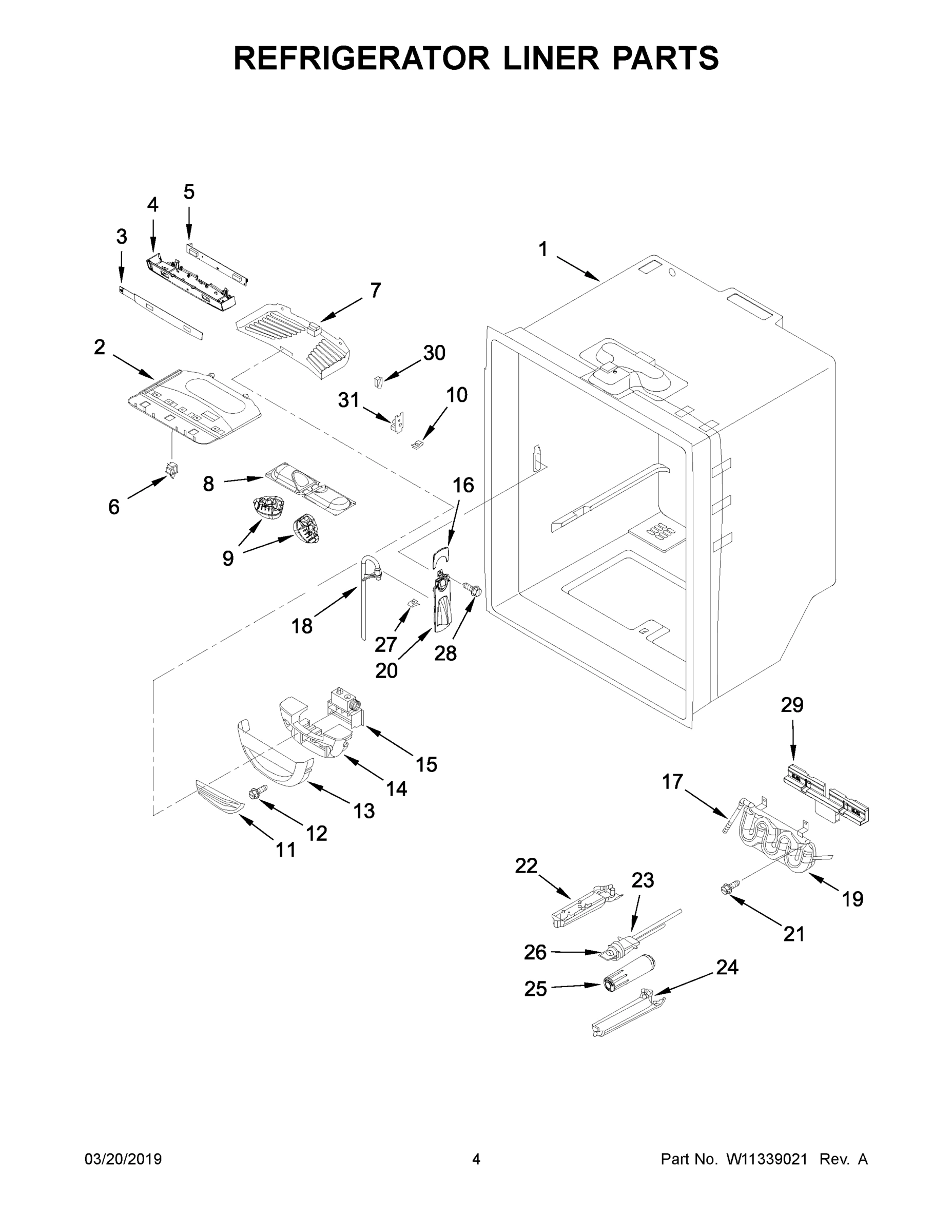 03 - REFRIGERATOR LINER PARTS