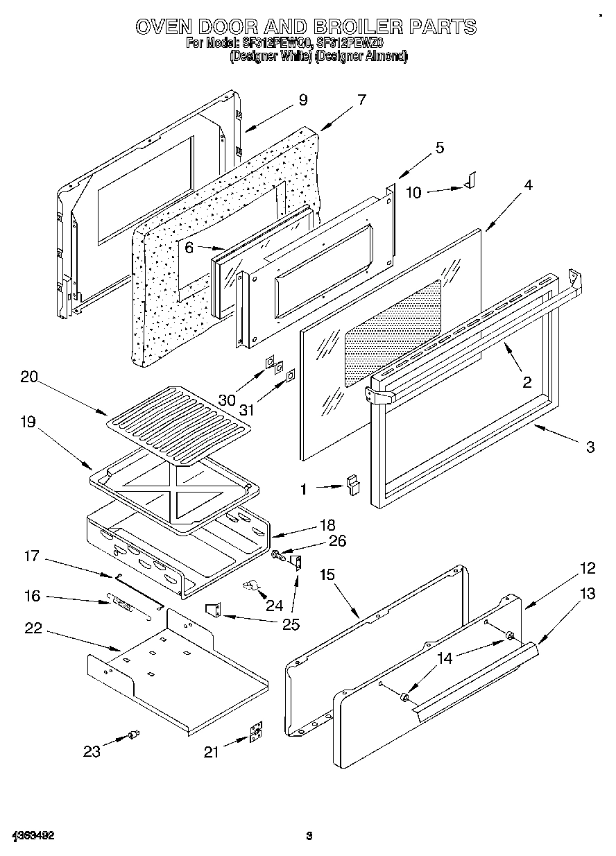 02 - OVEN DOOR AND BROILER