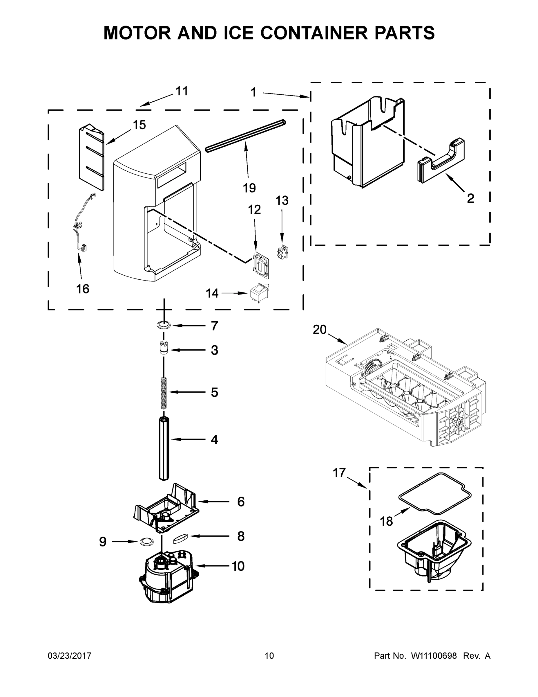 06 - MOTOR AND ICE CONTAINER PARTS