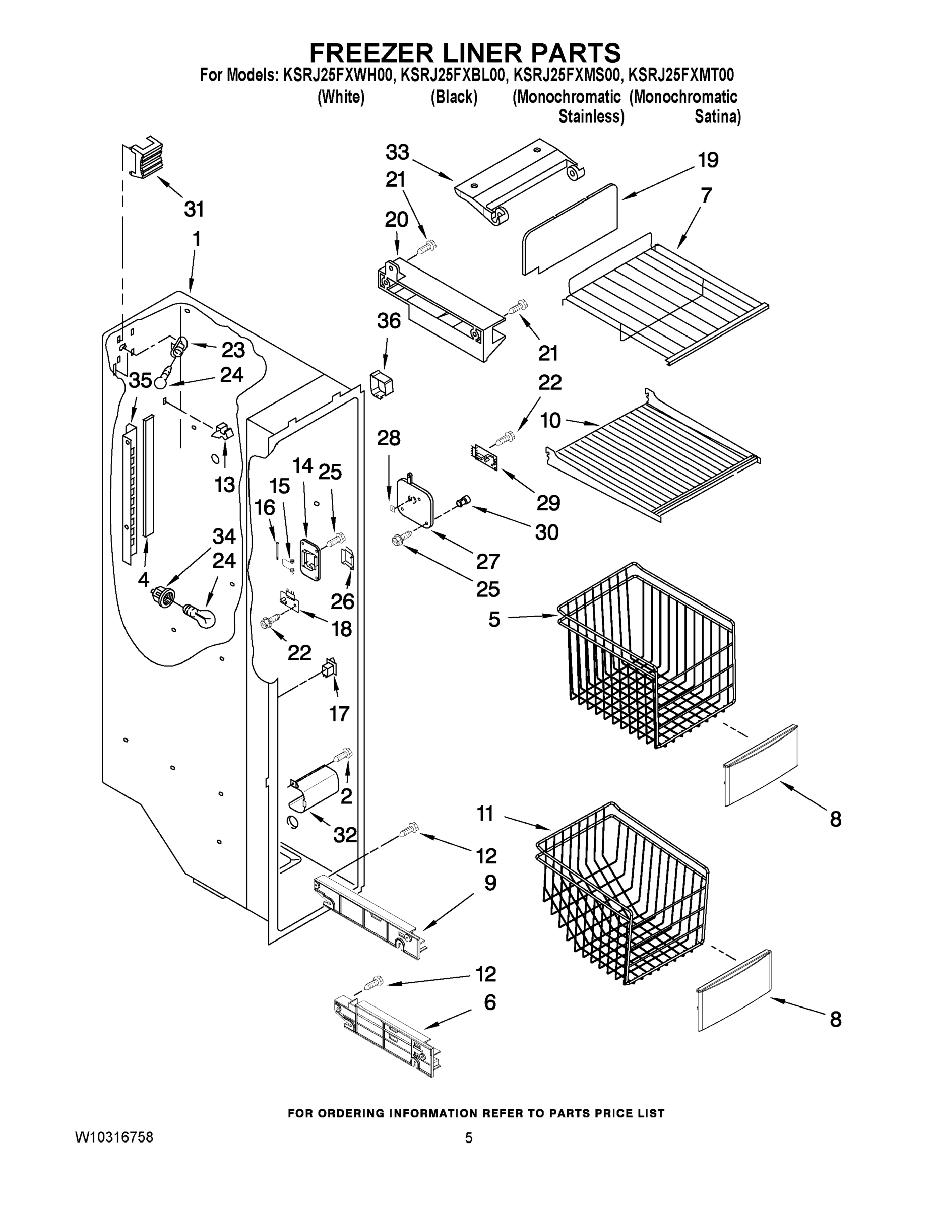 04 - FREEZER LINER PARTS