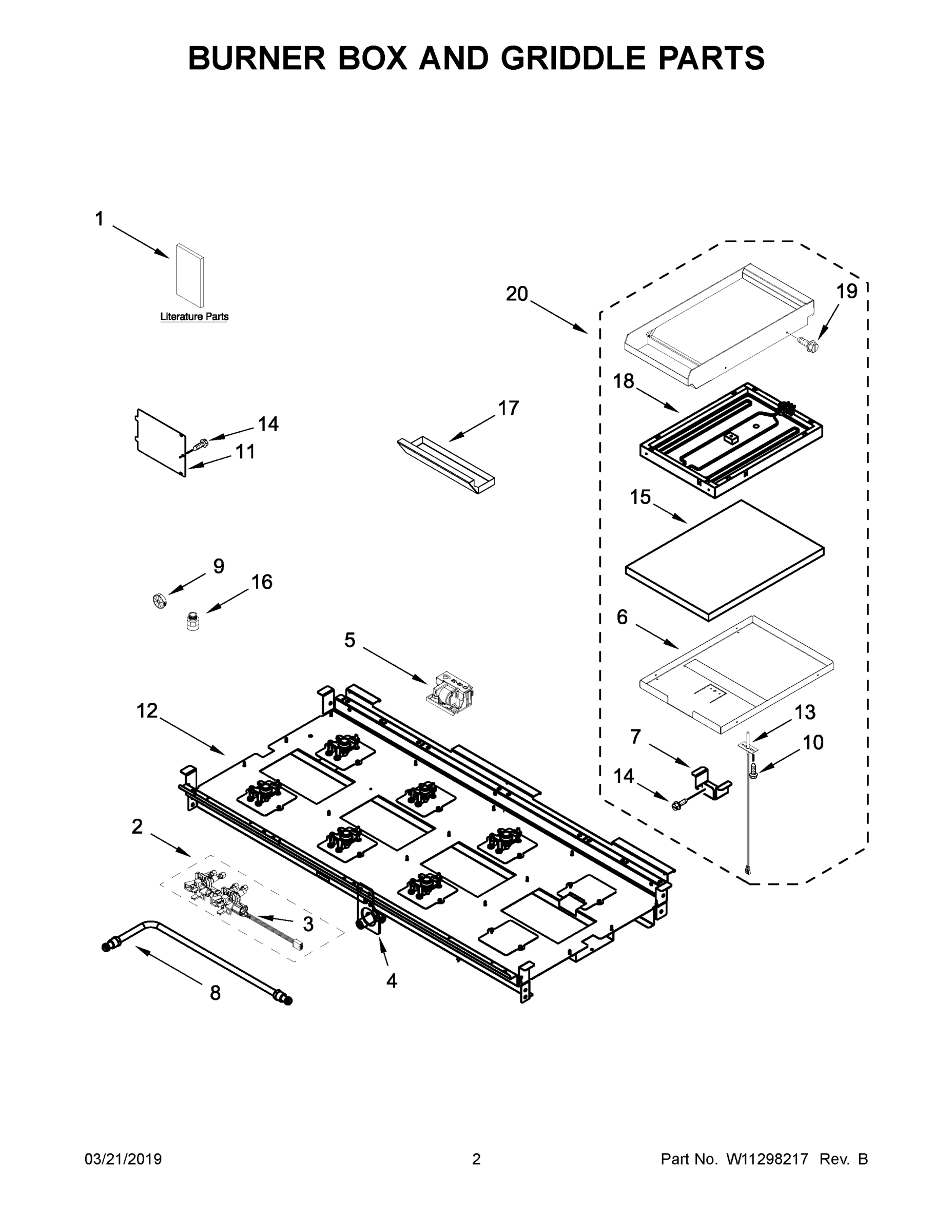 02 - BURNER BOX AND GRIDDLE PARTS